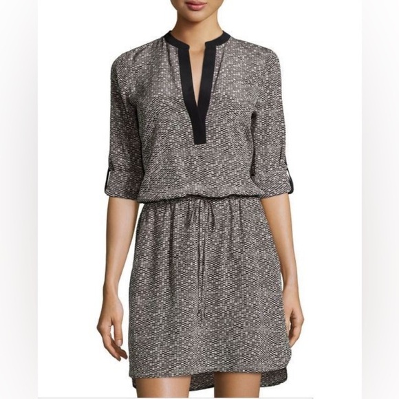 Vince Tunic Monochrome Long Sleeve Dress Size Small - Picture 1 of 11